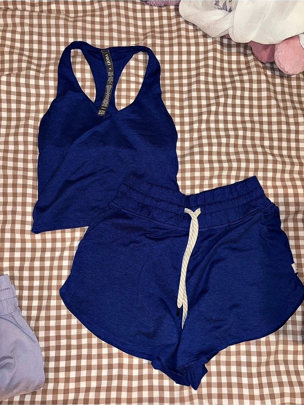 Vuori Blue Athletic Tank & Shorts Set